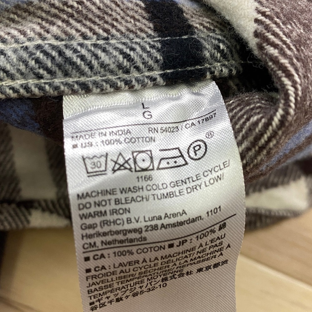 Banana Republic Flannel Shirt Mens L Heritage Cotton Standard Fit Plaid Brown - Picture 4 of 9